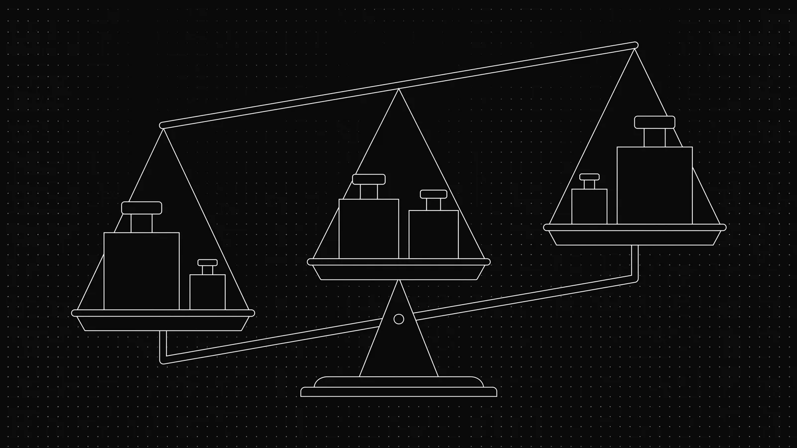 Scale diagram: freelancer, agency, and in-house trade speed, coverage and accountability differently