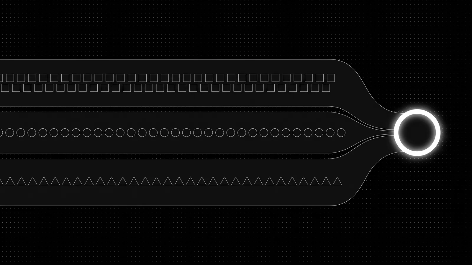 Diagram: three lanes of signals converging on a single answer node